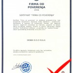 SERTIFIKAT FIRMA OD POVERENJA SRP